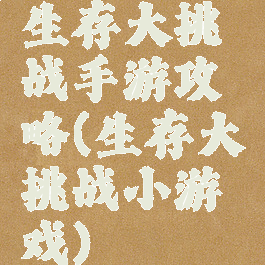 生存大挑战手游攻略(生存大挑战小游戏)