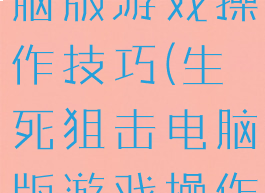 生死狙击电脑版游戏操作技巧(生死狙击电脑版游戏操作技巧教程)