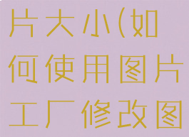 用图片工厂怎么调整照片大小(如何使用图片工厂修改图片视频教学)