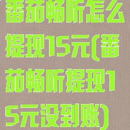 番茄畅听怎么提现15元(番茄畅听提现15元没到账)