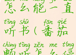 番茄畅听怎么能一直听书(番茄畅听怎么停止播放)