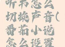 番茄小说听书怎么切换声音(番茄小说怎么设置听书声音)