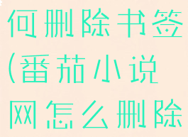 番茄小说如何删除书签(番茄小说网怎么删除作品章节)