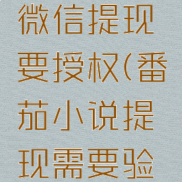 番茄小说微信提现要授权(番茄小说提现需要验证码吗)