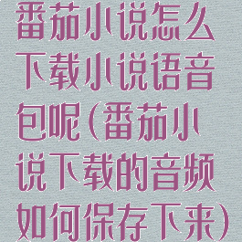 番茄小说怎么下载小说语音包呢(番茄小说下载的音频如何保存下来)