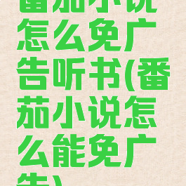 番茄小说怎么免广告听书(番茄小说怎么能免广告)