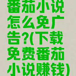 番茄小说怎么免广告?(下载免费番茄小说赚钱)