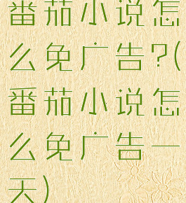 番茄小说怎么免广告?(番茄小说怎么免广告一天)