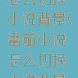 番茄小说怎么切换小说背景(番茄小说怎么切换小说背景图)
