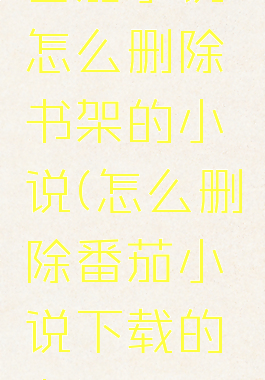 番茄小说怎么删除书架的小说(怎么删除番茄小说下载的书)