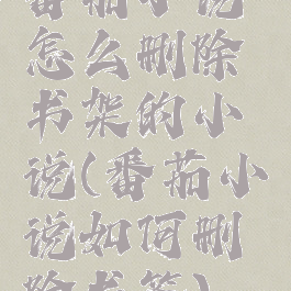 番茄小说怎么删除书架的小说(番茄小说如何删除书签)