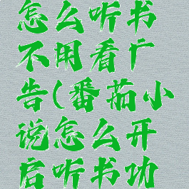 番茄小说怎么听书不用看广告(番茄小说怎么开启听书功能)