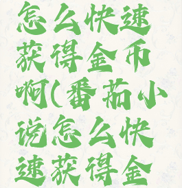 番茄小说怎么快速获得金币啊(番茄小说怎么快速获得金币啊)