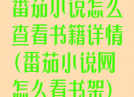 番茄小说怎么查看书籍详情(番茄小说网怎么看书架)