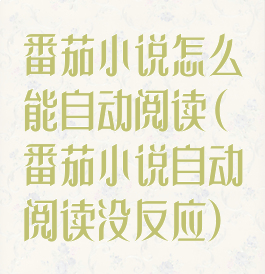 番茄小说怎么能自动阅读(番茄小说自动阅读没反应)