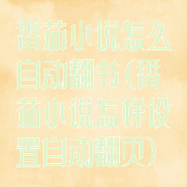 番茄小说怎么自动翻书(番茄小说怎样设置自动翻页)