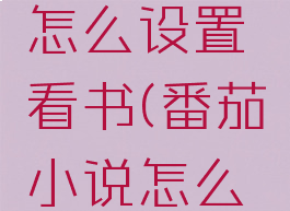 番茄小说怎么设置看书(番茄小说怎么设置阅读)