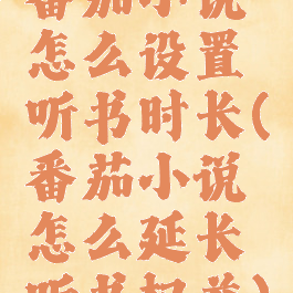 番茄小说怎么设置听书时长(番茄小说怎么延长听书权益)
