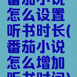 番茄小说怎么设置听书时长(番茄小说怎么增加听书时间)