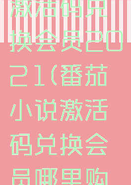 番茄小说激活码兑换会员2021(番茄小说激活码兑换会员哪里购买)
