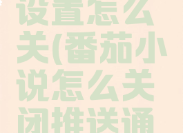 番茄小说设置怎么关(番茄小说怎么关闭推送通知)