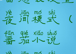 番茄小说页面怎么设置夜间模式(番茄小说夜间模式在哪)