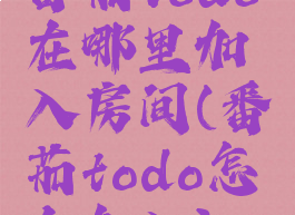 番茄todo在哪里加入房间(番茄todo怎么加入)