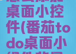 番茄todo怎么添加桌面小控件(番茄todo桌面小组件背景图)