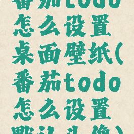 番茄todo怎么设置桌面壁纸(番茄todo怎么设置默认头像)