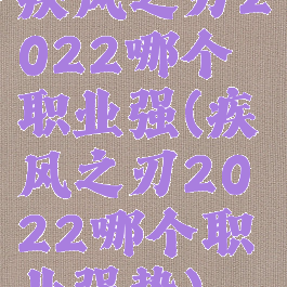 疾风之刃2022哪个职业强(疾风之刃2022哪个职业强势)