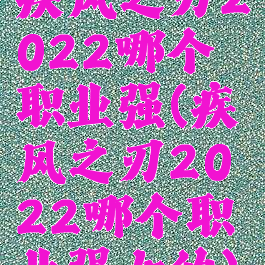 疾风之刃2022哪个职业强(疾风之刃2022哪个职业强女的)