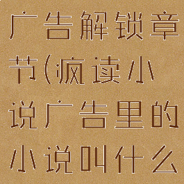 疯读小说看广告解锁章节(疯读小说广告里的小说叫什么)