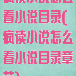 疯读小说怎么看小说目录(疯读小说怎么看小说目录章节)