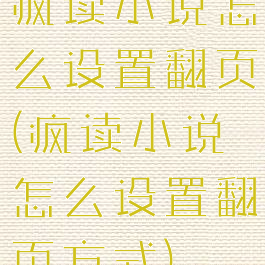 疯读小说怎么设置翻页(疯读小说怎么设置翻页方式)