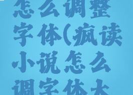 疯读小说怎么调整字体(疯读小说怎么调字体大小)