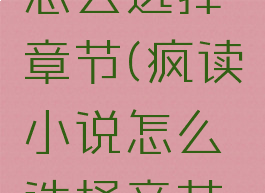疯读小说怎么选择章节(疯读小说怎么选择章节内容)