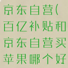 百亿补贴和京东自营(百亿补贴和京东自营买苹果哪个好)