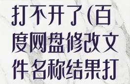 百度网盘修改文件名称结果打不开了(百度网盘修改文件名称结果打不开了怎么回事)