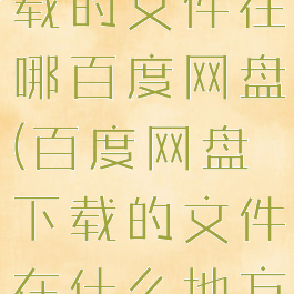 百度网盘下载的文件在哪百度网盘(百度网盘下载的文件在什么地方)