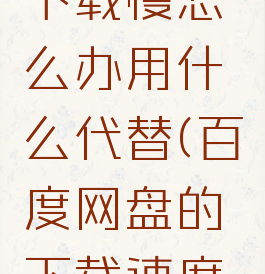 百度网盘下载慢怎么办用什么代替(百度网盘的下载速度太慢了)