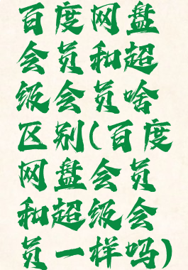 百度网盘会员和超级会员啥区别(百度网盘会员和超级会员一样吗)