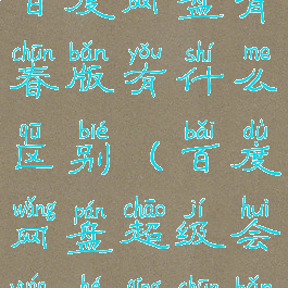 百度网盘和百度网盘青春版有什么区别(百度网盘超级会员和青春版)