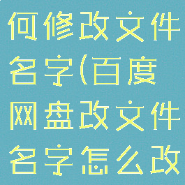 百度网盘如何修改文件名字(百度网盘改文件名字怎么改)