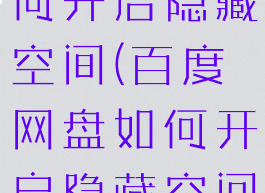 百度网盘如何开启隐藏空间(百度网盘如何开启隐藏空间权限)