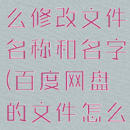 百度网盘怎么修改文件名称和名字(百度网盘的文件怎么修改名字)
