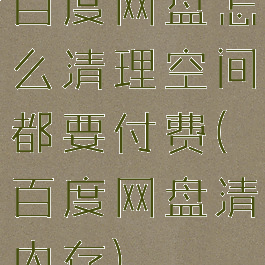 百度网盘怎么清理空间都要付费(百度网盘清内存)