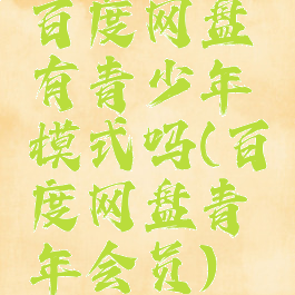 百度网盘有青少年模式吗(百度网盘青年会员)