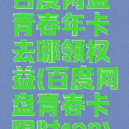 百度网盘青春年卡去哪领权益(百度网盘青春卡限时198)