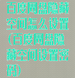 百度网盘隐藏空间怎么设置(百度网盘隐藏空间设置密码)