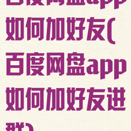 百度网盘app如何加好友(百度网盘app如何加好友进群)